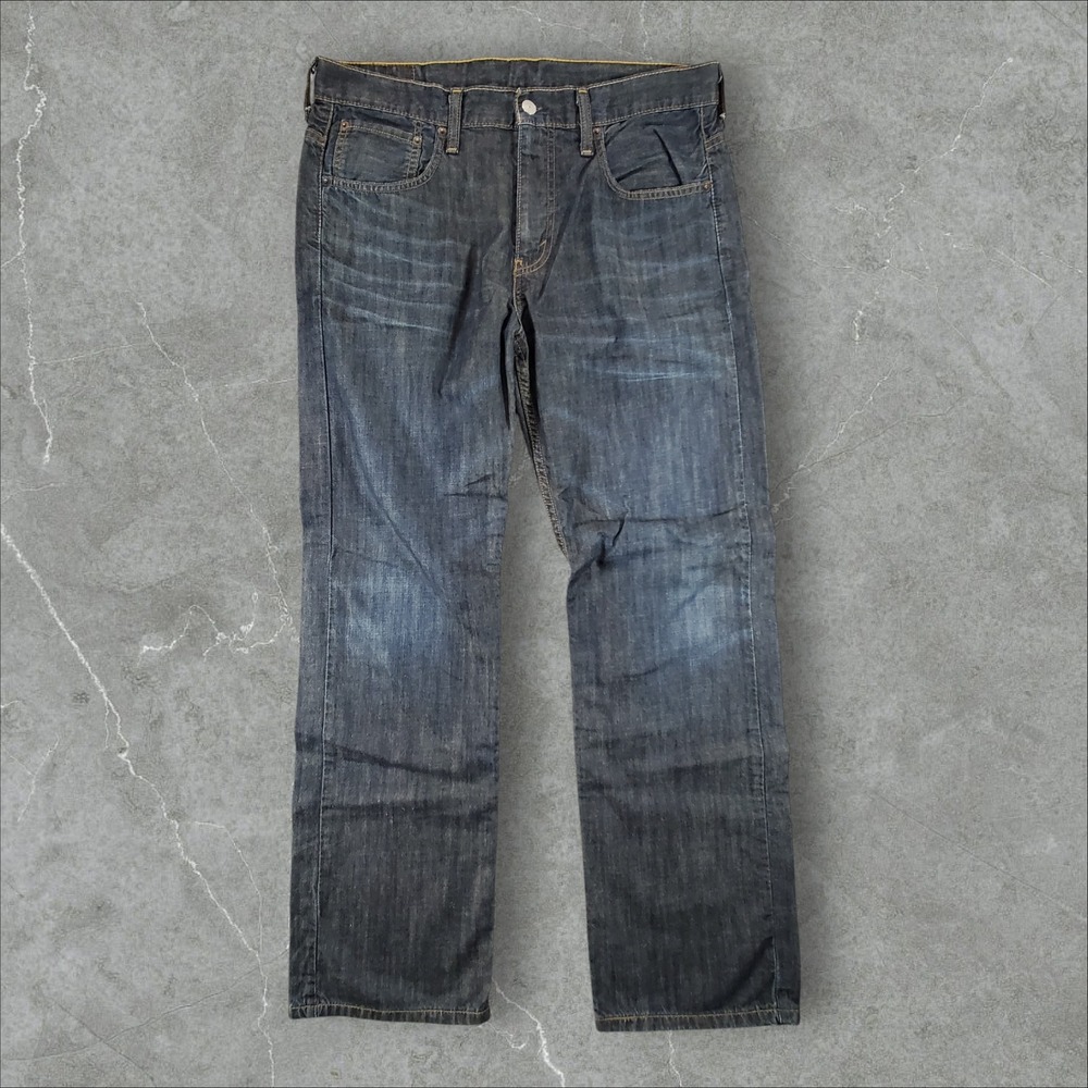 Levis 569 Loose Straight Jeans Mens 32x32 Dark Wash Blue Relaxed Fit Denim Y2K